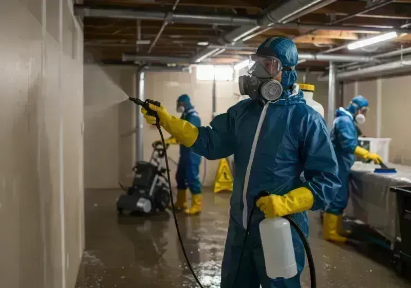 Basement Sanitization and Antimicrobial Treatment process in West Glens Falls, NY